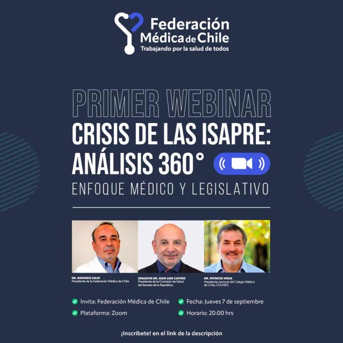 Federación Médica de Chile inicia ciclo de webinars sobre CRISIS DE LAS ISAPRE