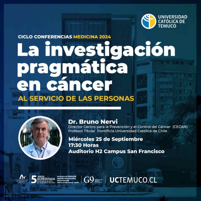 Dr. Bruno Nervi, referente en oncología, abordará desafíos del cáncer a nivel nacional y regional en conferencia