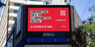 Mensajes en las calles de Santiago llaman a no olvidar el VIH en medio de la carrera presidencial