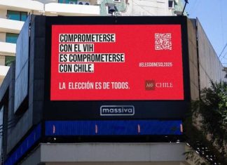 Mensajes en las calles de Santiago llaman a no olvidar el VIH en medio de la carrera presidencial